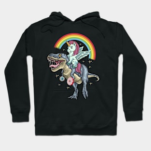 Unicorn Ridding Dinosaur Donus Hoodie